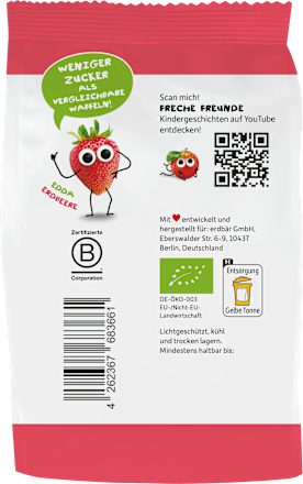 Kindersnack Waffel-Herzchen Apfel-Erdbeere, ab 1 Jahr, 25 g