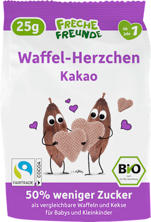 Kindersnack Waffel-Herzchen Kakao ab 1 Jahr, 25 g