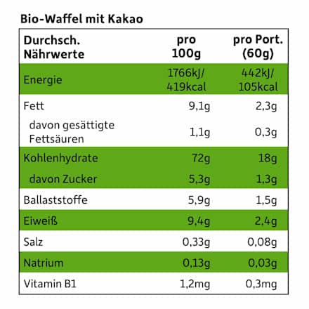 Kindersnack Waffel-Herzchen Kakao ab 1 Jahr, 25 g