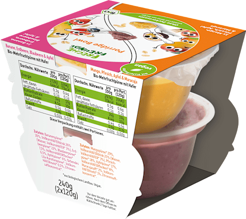 Porridge Bowl Banane, Erdbeere, Mango ab 3 Jahren (2x120 g), 240 g