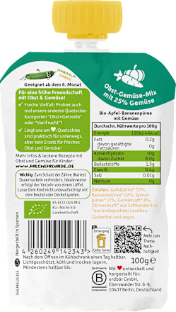 Quetschie Apfel, Banane, Spinat & Gurke ab 6 Monaten, 100 g