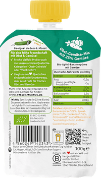 Quetschie Apfel, Banane, Spinat & Gurke ab 6 Monaten, 100 g