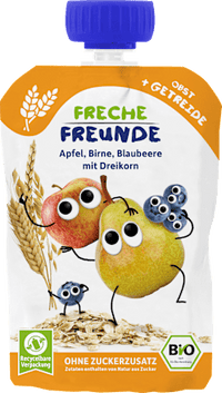 Quetschie Apfel, Birne, Blaubeere mit Dreikorn ab 6 Monaten, 100 g