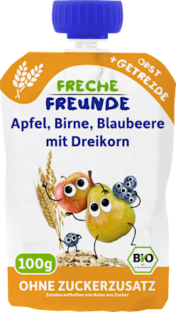 Quetschie Apfel, Birne, Blaubeere mit Dreikorn ab 6 Monaten, 100 g