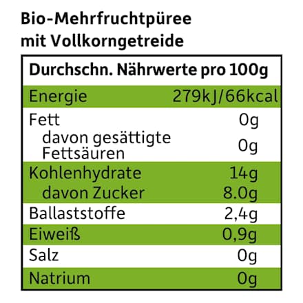 Quetschie Apfel, Birne, Blaubeere mit Dreikorn ab 6 Monaten, 100 g