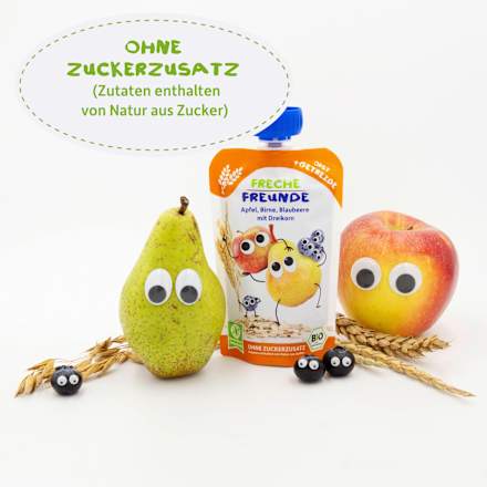 Quetschie Apfel, Birne, Blaubeere mit Dreikorn ab 6 Monaten, 100 g