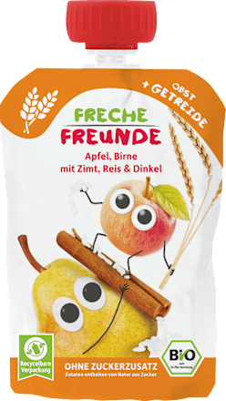 Quetschie Apfel, Birne mit Zimt, Reis & Dinkel ab 6 Monaten, 100 g