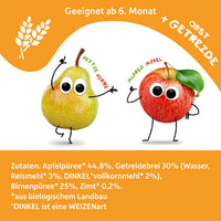 Quetschie Apfel, Birne mit Zimt, Reis & Dinkel ab 6 Monaten, 100 g