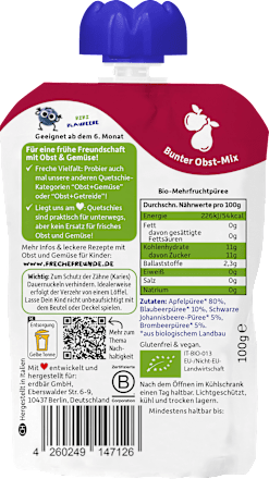 Quetschie Apfel, Blaubeere, Johannisbeere & Brombeere ab 6 Monaten, 100 g