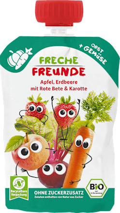 Quetschie Apfel, Erdbeere mit Rote Bete & Karotte ab dem 8. Monat, 100 g