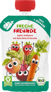 Quetschie Apfel, Erdbeere mit Rote Bete & Karotte ab dem 8. Monat, 100 g