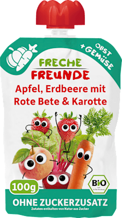 Quetschie Apfel, Erdbeere mit Rote Bete & Karotte ab dem 8. Monat, 100 g
