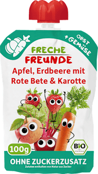 Quetschie Apfel, Erdbeere mit Rote Bete & Karotte ab dem 8. Monat, 100 g