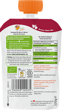 Quetschie Apfel, Mango & Pfirsich ab 1 Jahr, 100 g