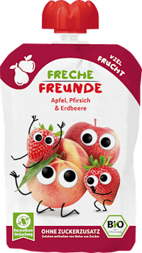 Quetschie Apfel, Pfirsich & Erdbeere ab 6 Monaten, 100 g