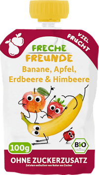 Quetschie Banane, Apfel, Erdbeere & Himbeere ab 6 Monaten, 100 g