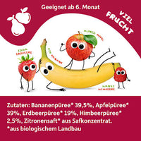 Quetschie Banane, Apfel, Erdbeere & Himbeere ab 6 Monaten, 100 g