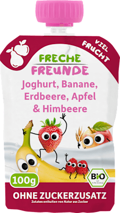 Quetschie Joghurt, Banane, Erdbeere, Apfel & Himbeere, ab 10 Monate, 100 g