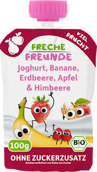 Quetschie Joghurt, Banane, Erdbeere, Apfel & Himbeere, ab 10 Monate, 100 g