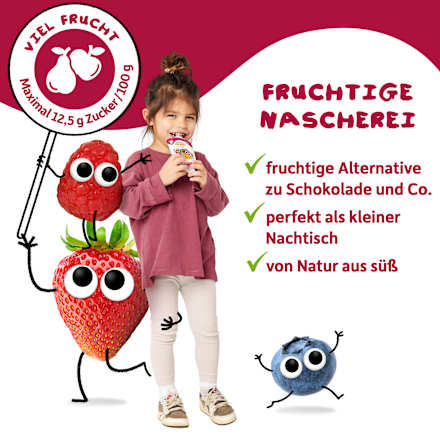 Quetschie Joghurt, Banane, Erdbeere, Apfel & Himbeere, ab 10 Monate, 100 g