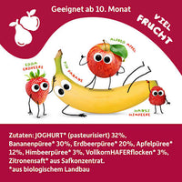 Quetschie Joghurt, Banane, Erdbeere, Apfel & Himbeere, ab 10 Monate, 100 g