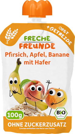 Quetschie Pfirsich, Apfel, Banane mit Hafer ab 6 Monaten, 100 g
