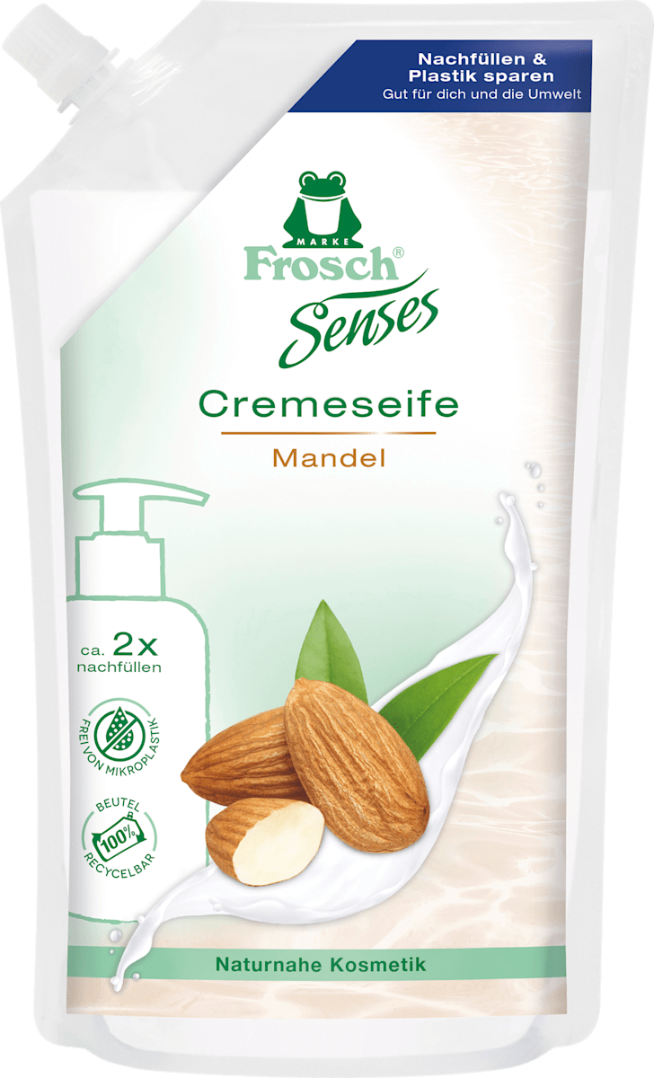 Frosch Senses Cremeseife Mandel Nachfüllpack, 500 ml