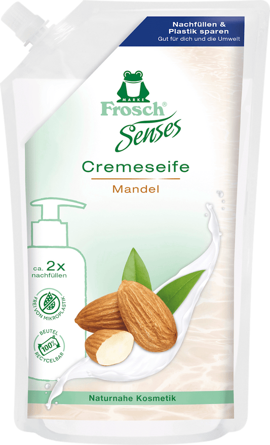 Frosch Senses Savon crème Amande Recharge, 500 ml