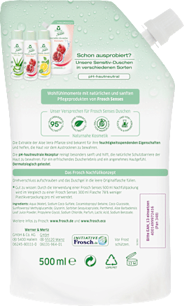 Duschgel Aloe Vera, Nachfüllpack, 500 ml