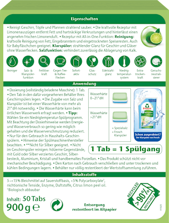 Spülmaschinen-Tabs Limone All-in-1, 50 St