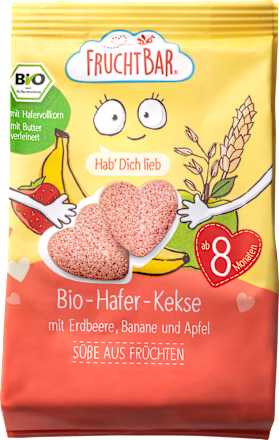 Babykekse Hafer-Kekse, mit Erdbeere, Banane und Apfel ab 8 Monaten, 100 g