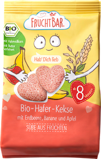 Babykekse Hafer-Kekse, mit Erdbeere, Banane und Apfel ab 8 Monaten, 100 g