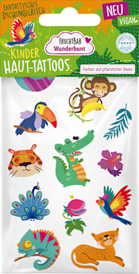 Kinder Haut-Tattoos Wunderbunt Fantastisches Dschungelreich, 1 St