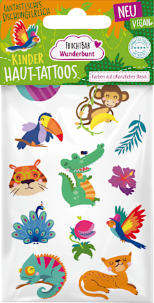 Kinder Haut-Tattoos Wunderbunt Fantastisches Dschungelreich, 1 St