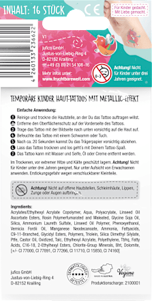 Kinder Haut-Tattoos Wunderbunt Magische Zauberwelt, 1 St FruchtBar