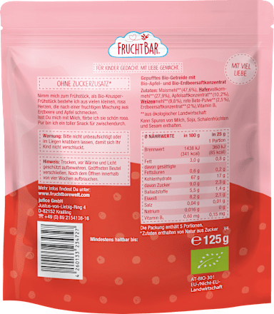 Kindermüsli Frühstücks-Herzen ab dem 12. Monat, 125 g