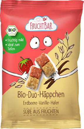 Kindersnack Duo-Häppchen mit Erdbeere, Vanille & Hafer, ab 3 Jahren, 40 g