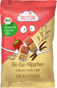 Kindersnack Duo-Häppchen mit Erdbeere, Vanille & Hafer, ab 3 Jahren, 40 g