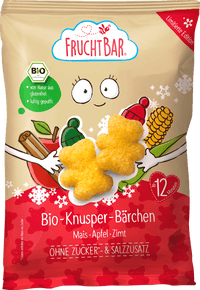 FruchtBar Kindersnack Knusper-Bärchen Mais, Apfel & Zimt ab 12 Monaten, 30 g