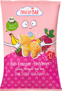 Kindersnack Knusper-Einhörner, Mais, Himbeere, Banane, Rote Bete, ab 12 Monaten, 30 g