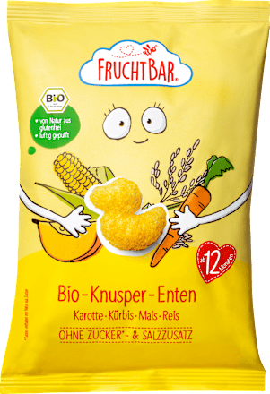 Kindersnack Knusper-Enten Karotte, Kürbis, Mais & Reis ab 12 Monaten, 30 g
