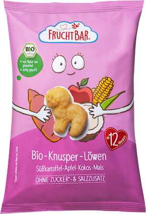 Kindersnack Knusper-Löwen Süßkartoffel Apfel Kokos Mais ab 1 Jahr, 30 g
