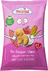 Kindersnack Knusper-Löwen Süßkartoffel Apfel Kokos Mais ab 1 Jahr, 30 g