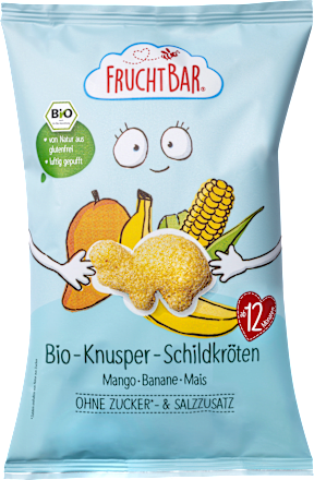 FruchtBar Kindersnack Knusper-Schildkröten Mango Banane Mais,  ab 12 Monaten, 30 g