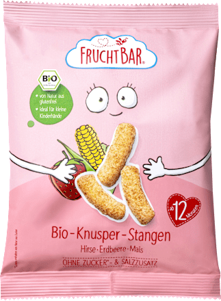 Kindersnack Knusper-Stangen Hirse, Erdbeere, Mais ab 1 Jahr, 30 g