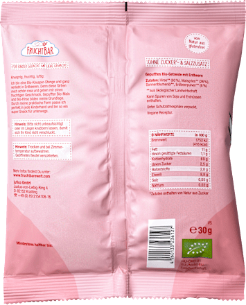 Kindersnack Knusper-Stangen Hirse, Erdbeere, Mais ab 1 Jahr, 30 g