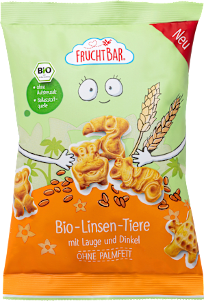 Kindersnack Linsen-Tiere mit Lauge & Dinkel, ab 3 Jahren, 80 g