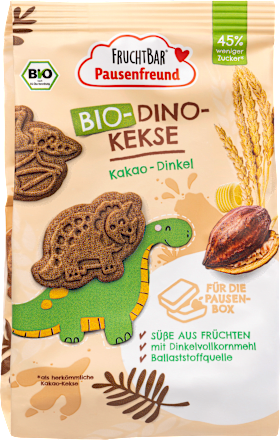 Kinderkekse Dino-Kekse Kakao-Dinkel ab 3 Jahren, 125 g