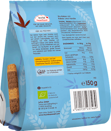 Kinderkekse Streifen-Kekse Kakao-Vanille ab 3 Jahren, 150 g