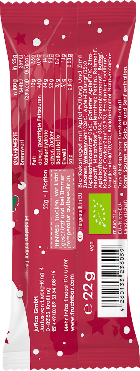 Kindersnack Bratapfeltasche ab 3 Jahren (6x22 g), 132 g